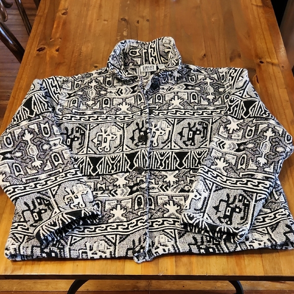 Chico's Jackets & Blazers - Chico's Black and White Patterned Jacket